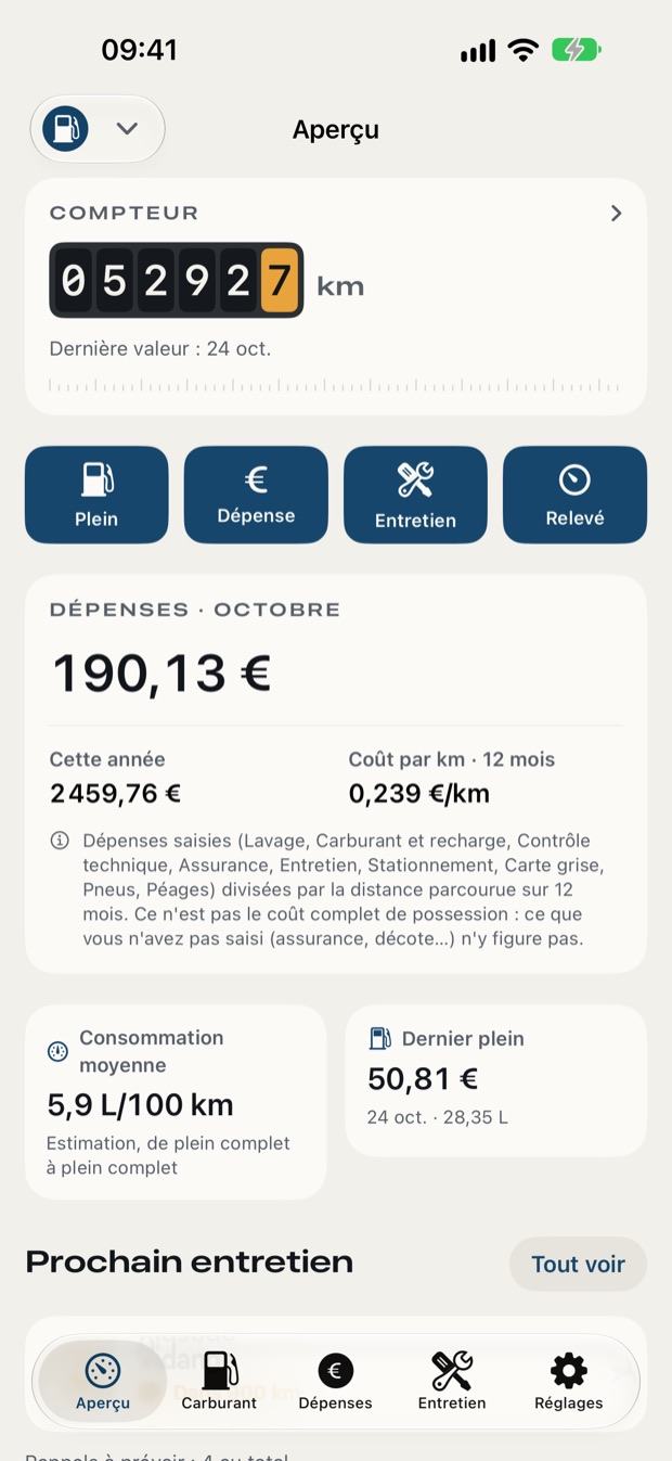 MileMemo screen 1