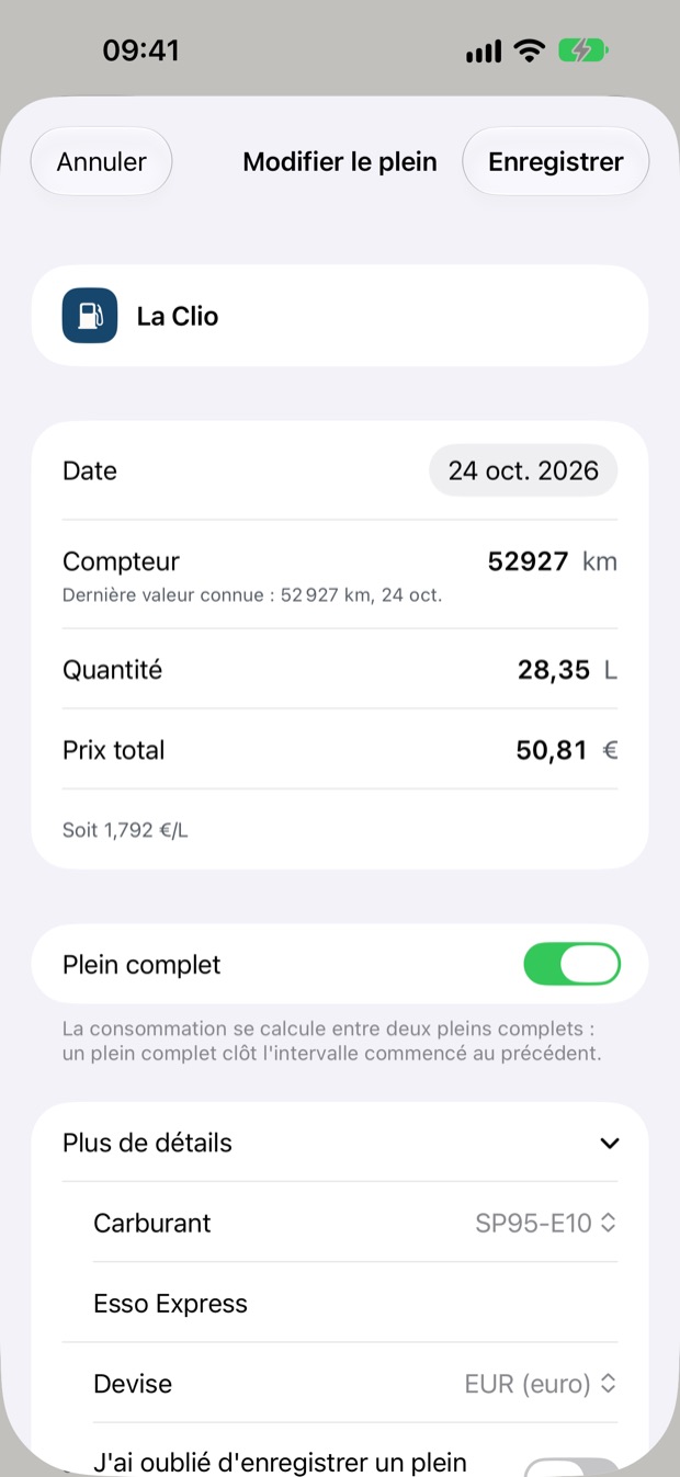 MileMemo screen 3
